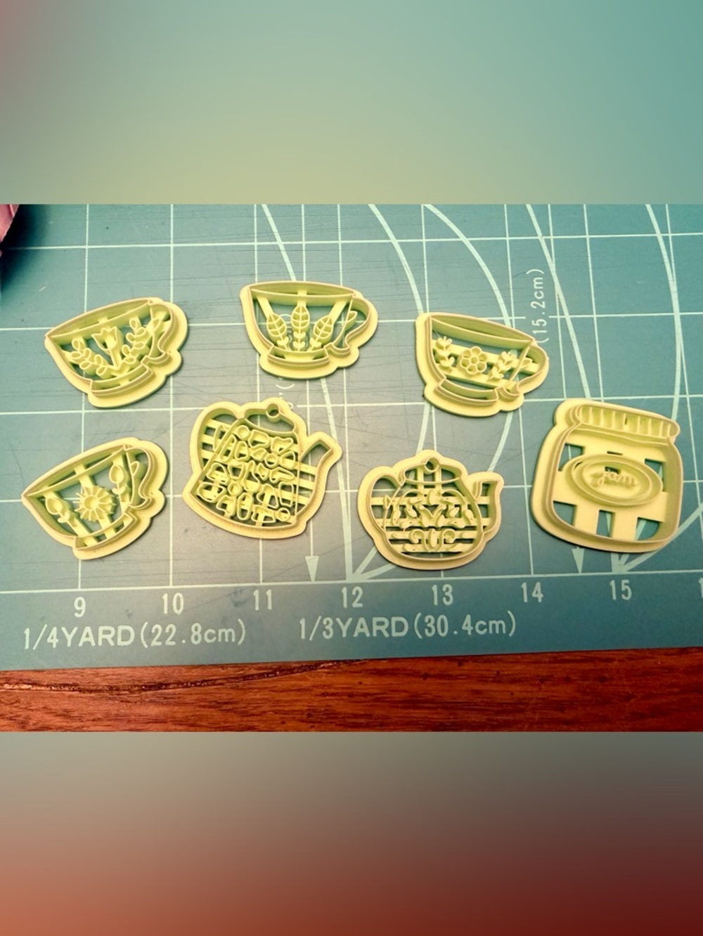 Light Green Teacup & Teapot Party polymer clay Cutters - Home Party Supplies